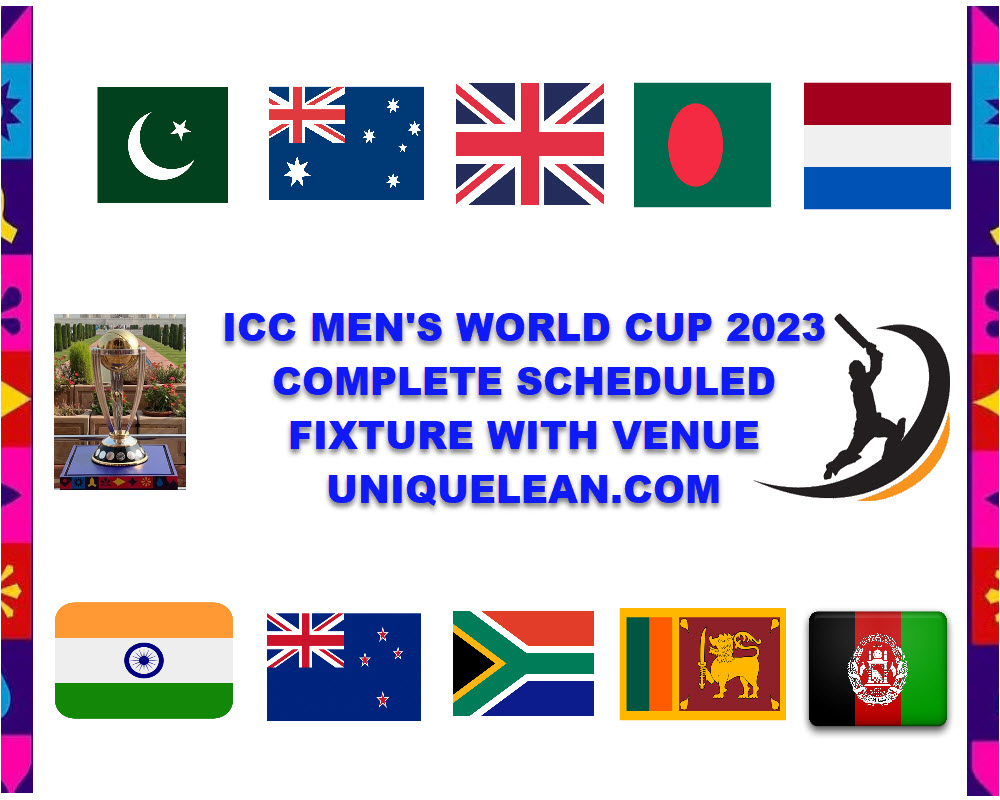 ICC World Cup 2023 Schedule